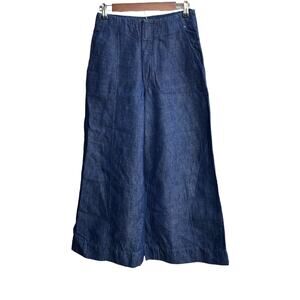 New Goldsign Karla Women Denim Moari Dark Wash High Rise Wide Leg Jeans Size 27